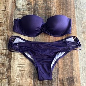 Victoria secret bandeau cheeky bikini set